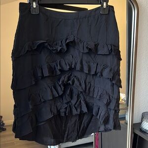 Elegant Black Ruffled Skirt